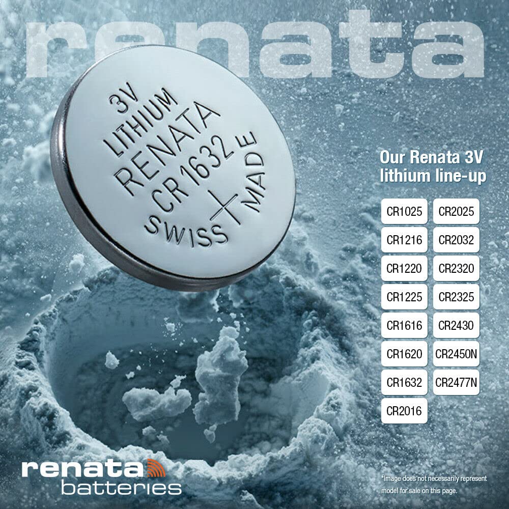 Renata CR2016 Batteries - 3V Lithium Coin Cell 2016 Battery (5 Count) - Image 4